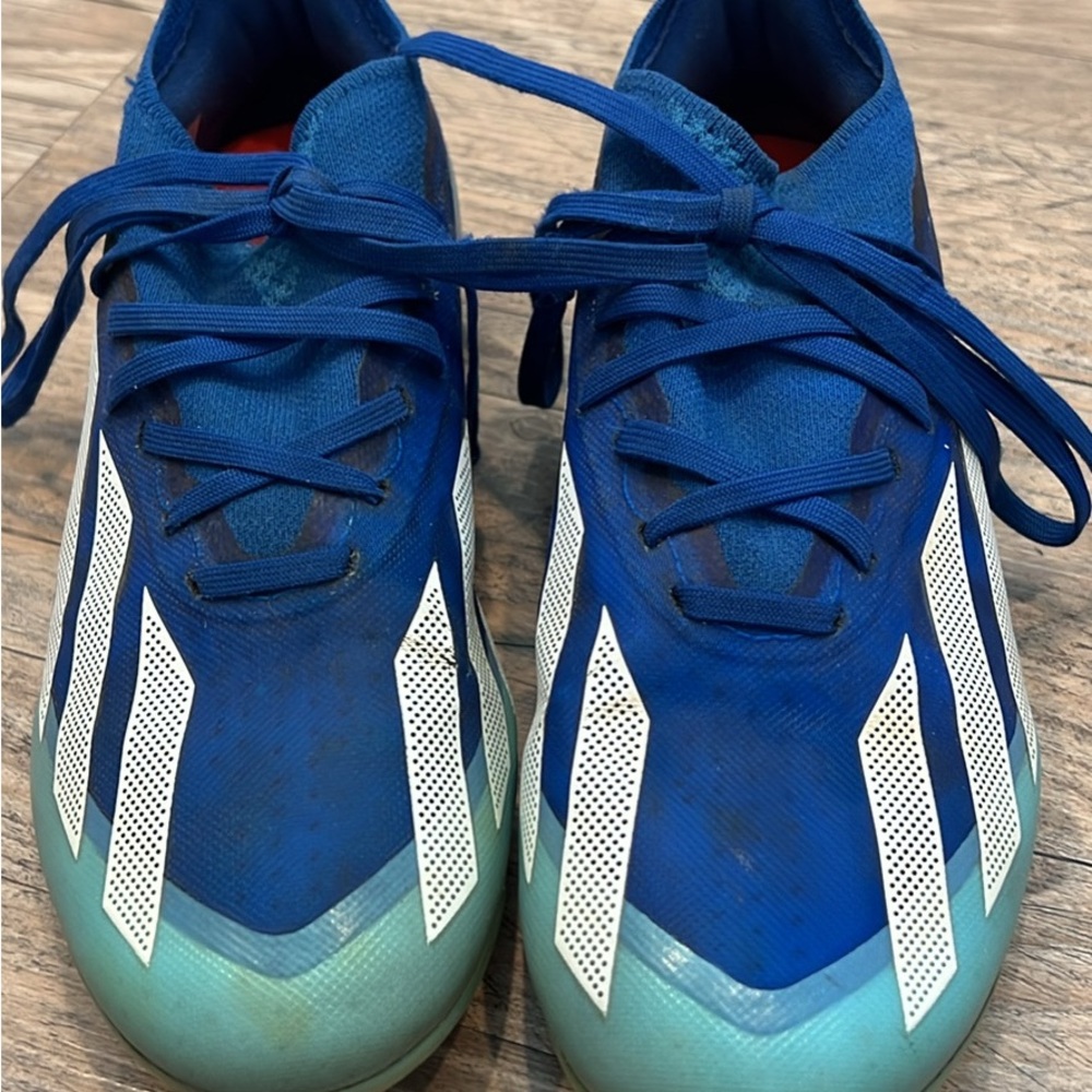 Adidas Blue and White Soccer Cleats